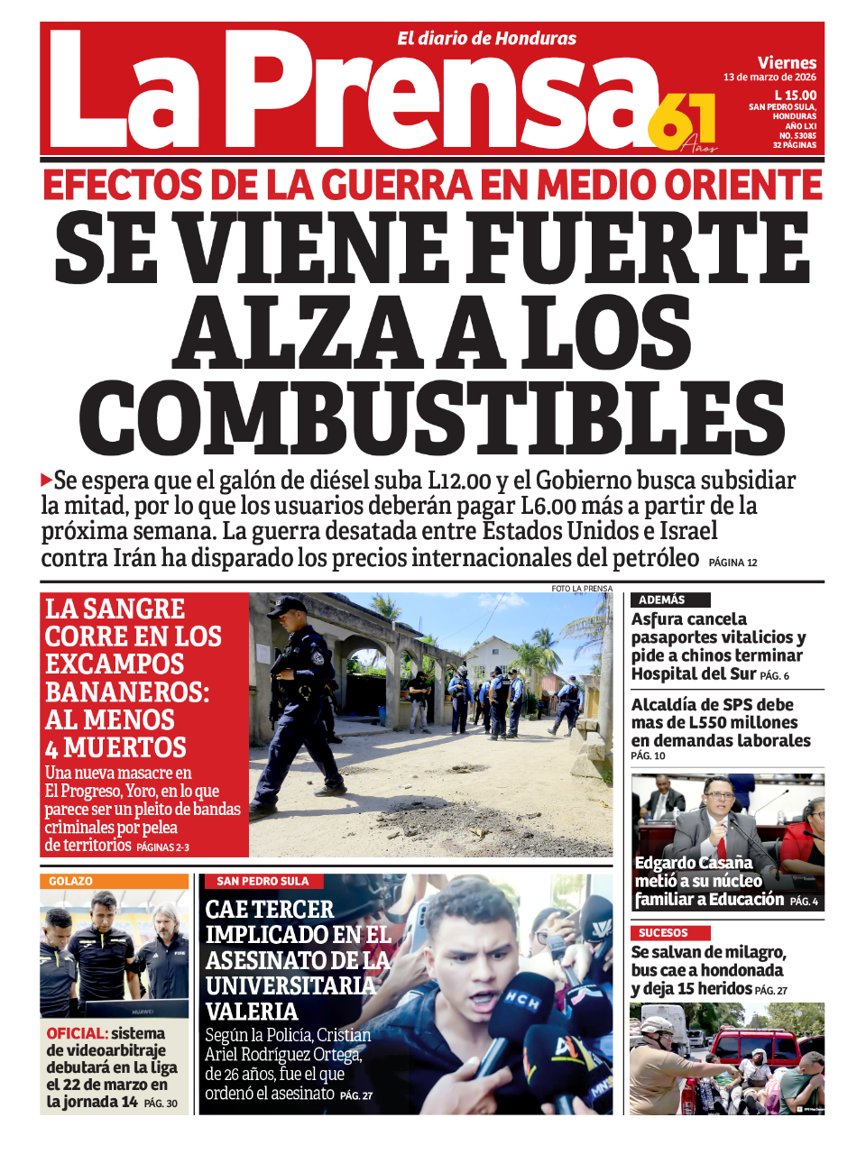 Se viene fuerte alza a los combustibles