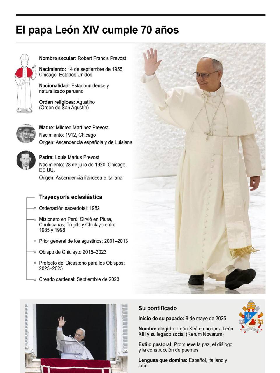 León XIV cumple 70 años y celebra con miles de fieles en el Vaticano