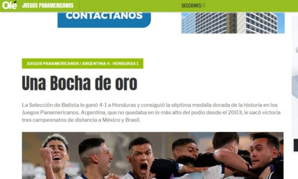 Diario Olé de Argentina.