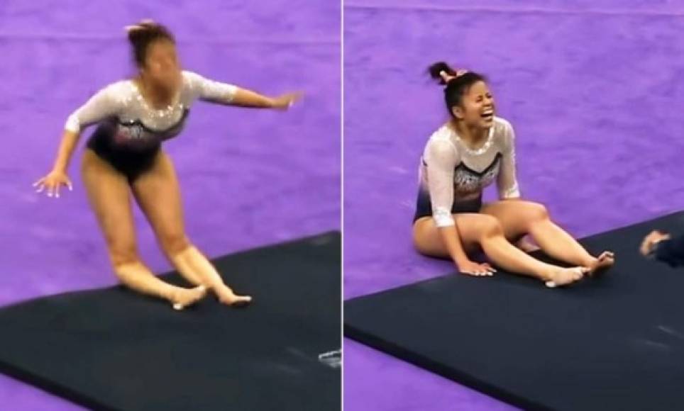 La joven gimnasta Samantha Cerio sufrió una escalofriante lesión.