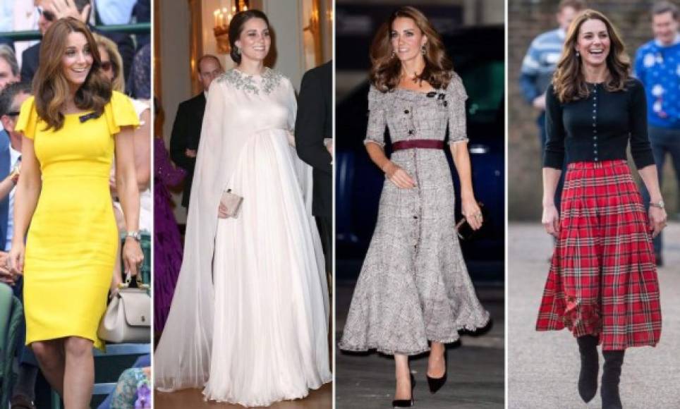 4. Kate Middleton, Duquesa de Cambridge<br/><br/>La esposa del príncipe Harry, que pese a que usa y rehusa atuendos, todavía invierte bastante en su guardarropa. En 2018 sus compras se estiman en $86,632 dólares.<br/>