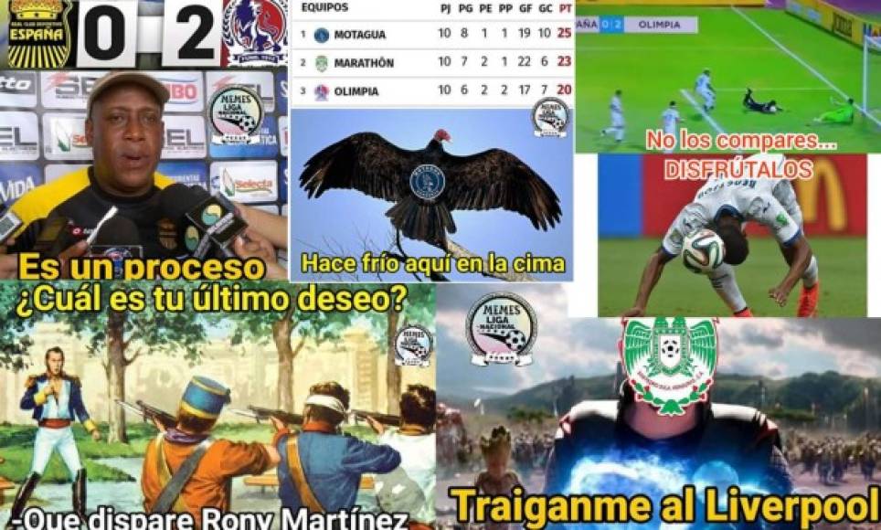 Los divertidos memes que dejó la disputa de la jornada 11 del Torneo Apertura 2019 de Honduras con Real España y Rony Martínez como protagonistas de las burlas.