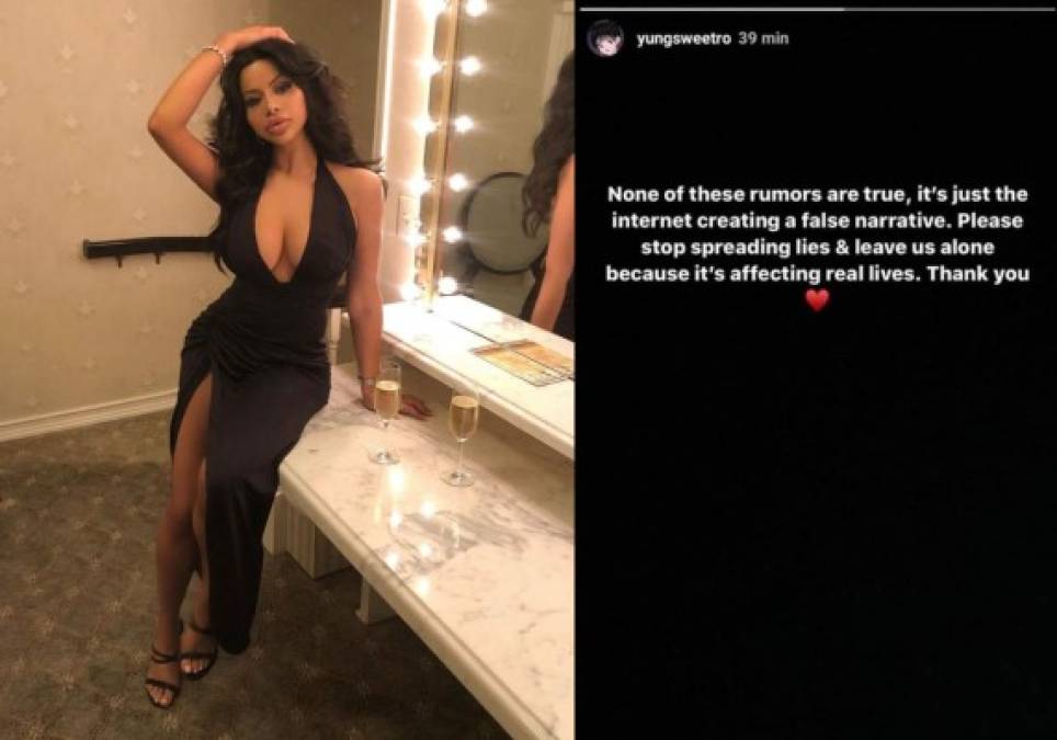 La modelo de Instagram ha negado las acusaciones.<br/><br/>Por otro lado un informante ha dicho a US Weekly que el motivo de la separación de Kylie no fue una infidelidad, pero hay muchas pruebas que relacionan a Travis y a YungSweetRo.<br/><br/>Mira más: https://bit.ly/2OznJIt