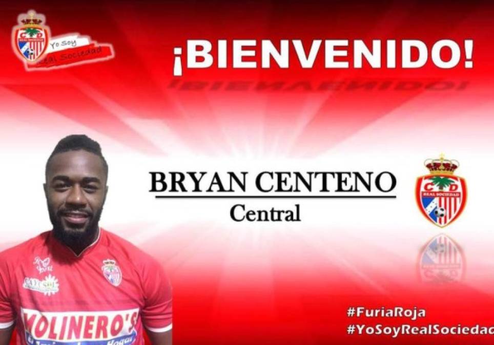 Bryan Centeno: El defensor ha sido anunciado como nuevo refuerzo de la Real Sociedad de Tocoa. El club de segunda división ya fue campeón en el torneo anterior y busca el título para volver a la Liga Nacional de Honduras.