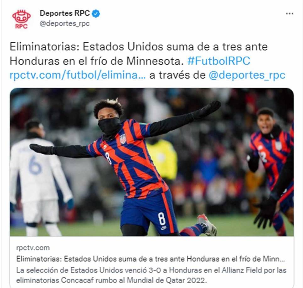 Deportes RPC de Panamá - “Estados Unidos suma de a tres ante Honduras en el frío de Minnesota”.
