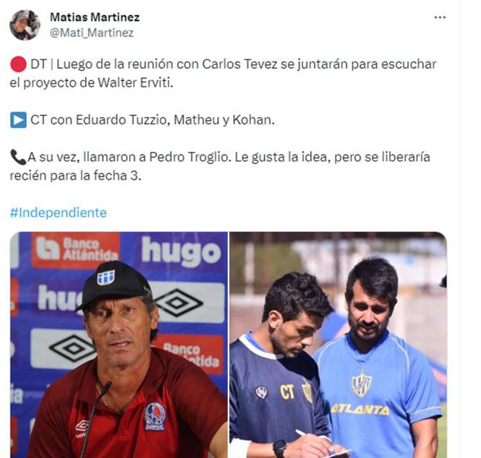 Los medios argentinos indican que Troglio ya habló con Independiente e inclusive señalan que al DT del Olimpia le gusta la idea de llegar al club de Argentina.