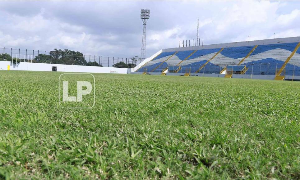 Así luce la grama del estadio Morazán previo a la Gran Final del Torneo Apertura 2021.