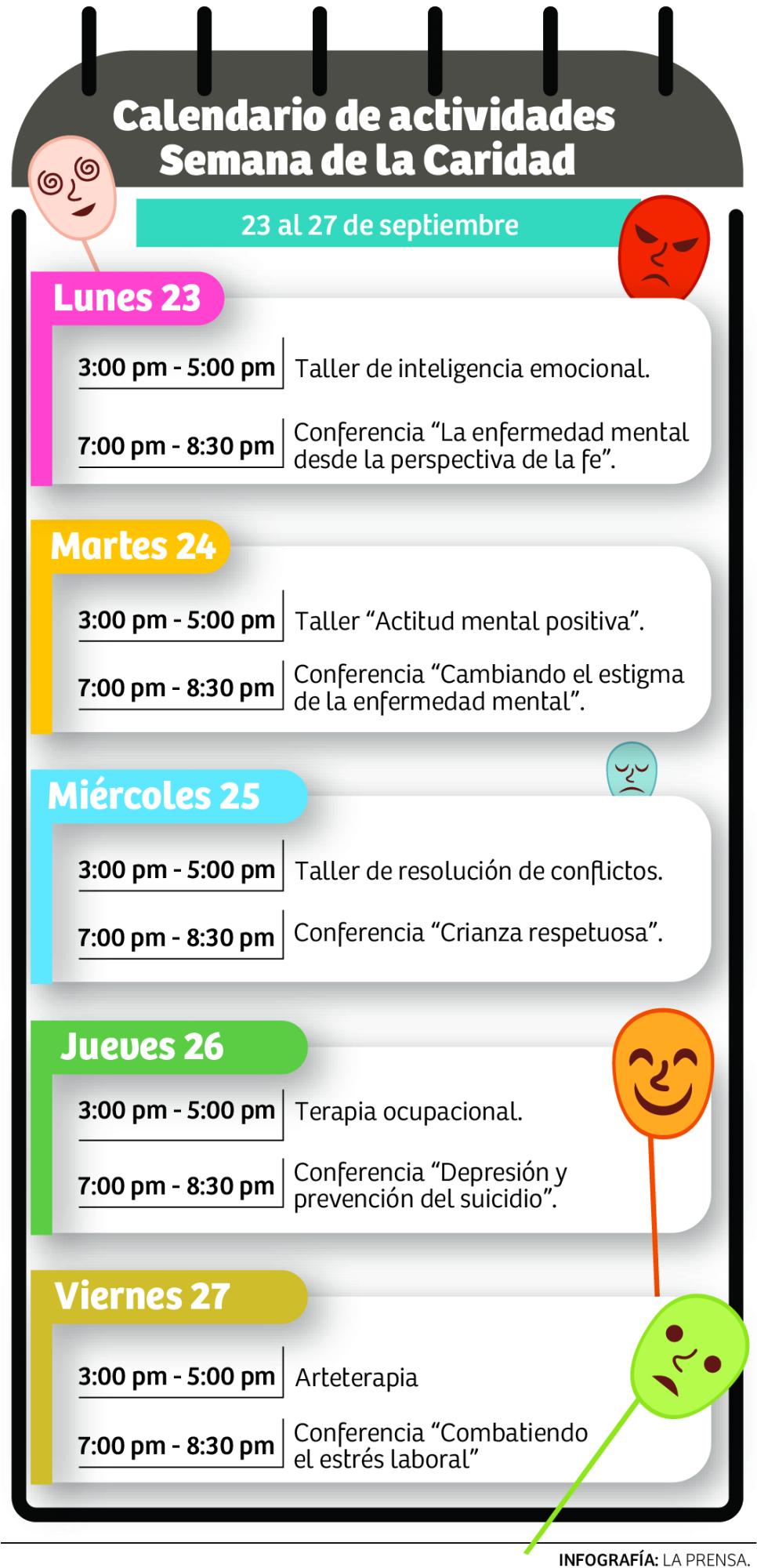 Semana de la caridad será dedicada a crear conciencia sobre la salud mental