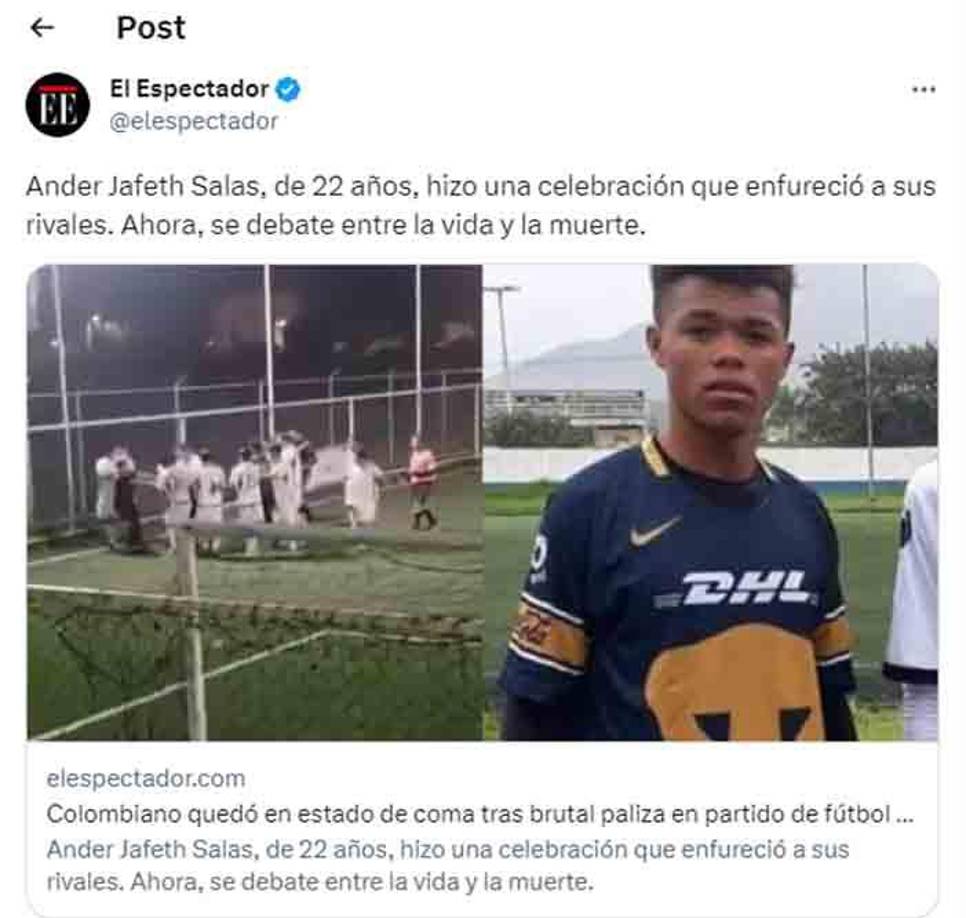 La terrible noticia ha trascendido a nivel mundial.