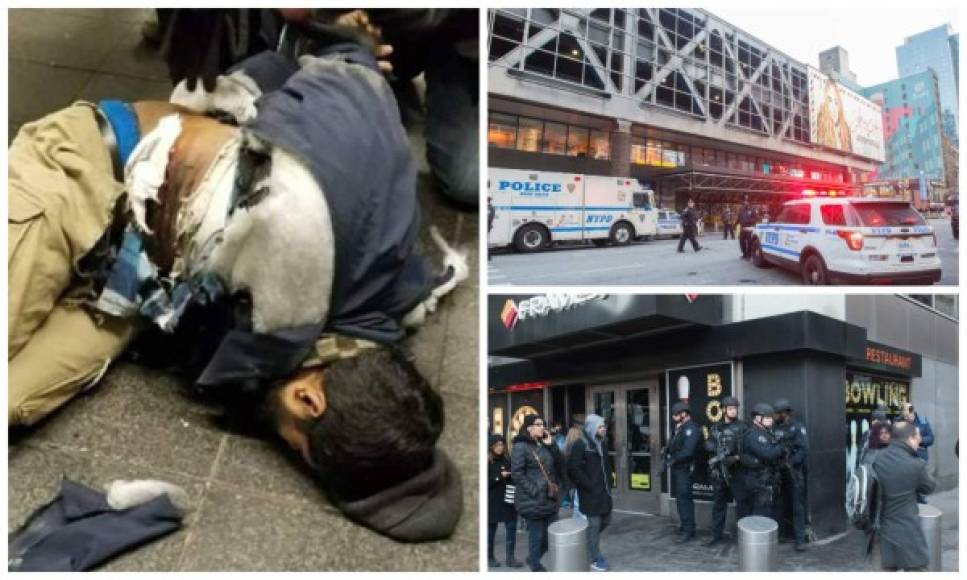 Un hombre de 27 años detonó una bomba artesanal sujeta a su cuerpo en un túnel del metro cerca de Times Square y dejó tres transeúntes con heridas leves, un nuevo atentado tras el cometido con una camioneta en Nueva York a fines de octubre.