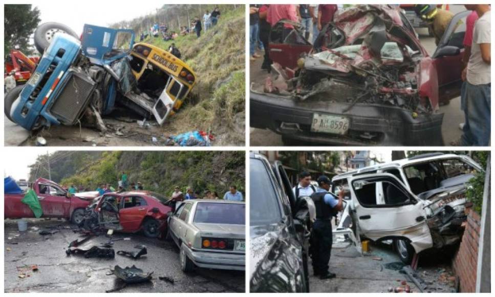 La imprudencia y desobediencia de los conductores provocan aparatosos accidentes que dejan numerosos muertos y cuantiosas pérdidas materiales en las carreteras de Honduras.
