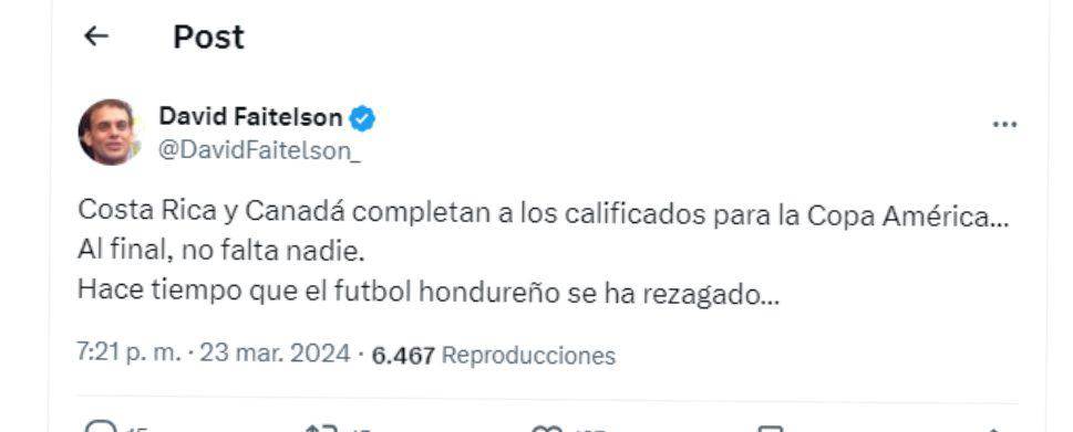 David Faitelson dio su punto de vista: “Hace tiempo que el fútbol hondureño se ha rezagado.”