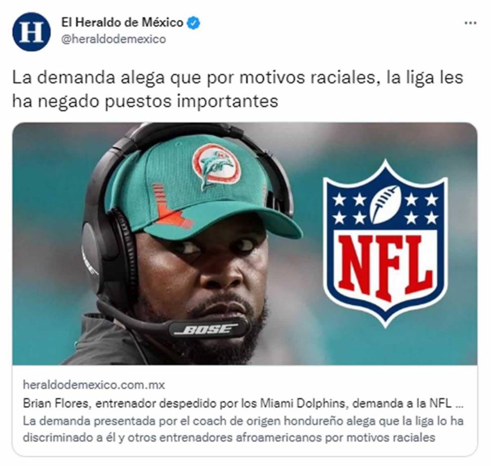 El Heraldo de México - “La demanda alega que por motivos raciales, la liga les ha negado puestos importantes”.
