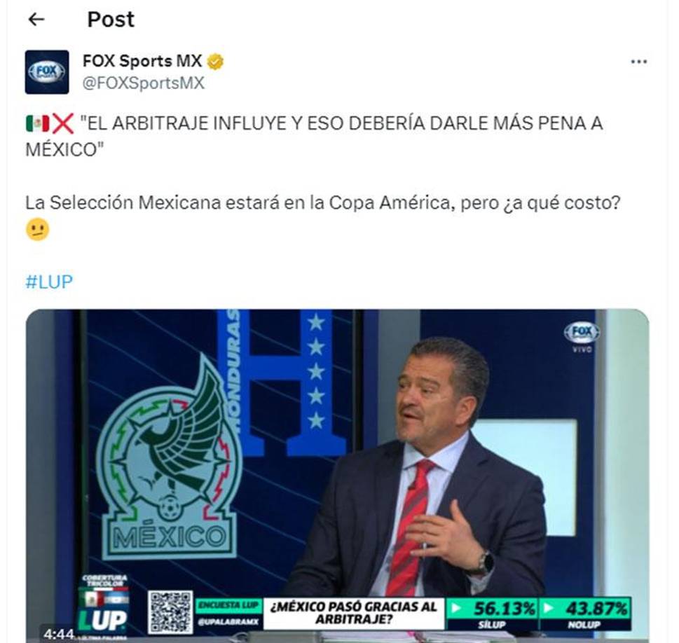 El exgoleador mexicano Carlos Hemosillo señaló que el arbitraje influye y que a México debería de darle pena. 