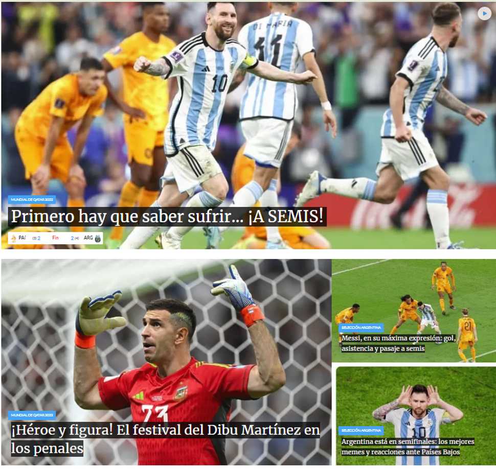 TyC Sports de Argentina reaccionó así a la clasificación. 