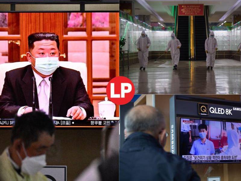 El líder del régimen de Corea del Norte, Kim Jong-Un, declaró ayer jueves emergencia nacional tras un “explosivo” brote de covid-19 que ya deja miles de contagios y algunos fallecidos en el país asiático. Fotografías: AFP / EFE