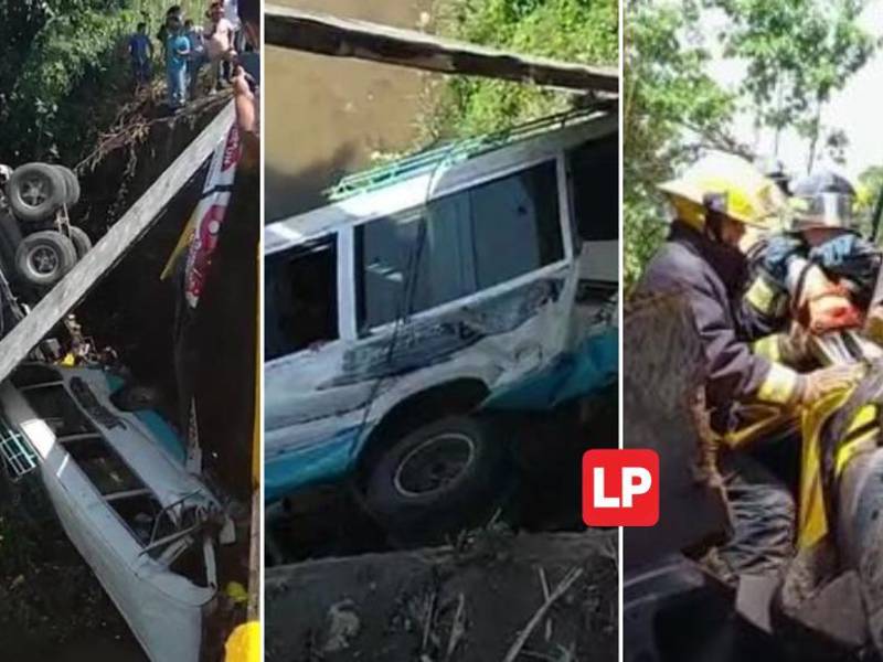 Un autobús impactó con una volqueta cuando se conducía por la carretera CA-13, esto provocó que tres automotores cayeran al río Camalote en El Progreso, Yoro, zona norte de Honduras.
