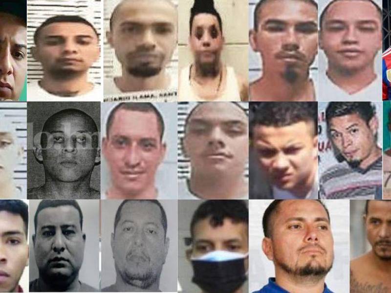 20 rostros de los 39 asesinatos de reclusos suscitados entre junio de 2017 y julio de 2022.