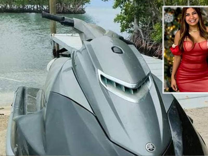 Imagen de la moto acuática encontrada en una isla privada de Belice.