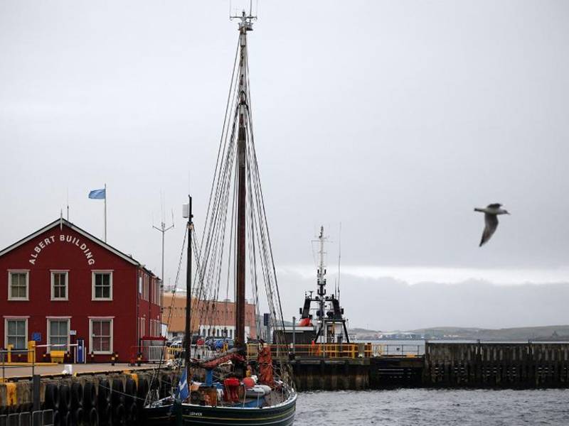 Una vista general de Lerwick en las Islas Shetland, al norte de Escocia.