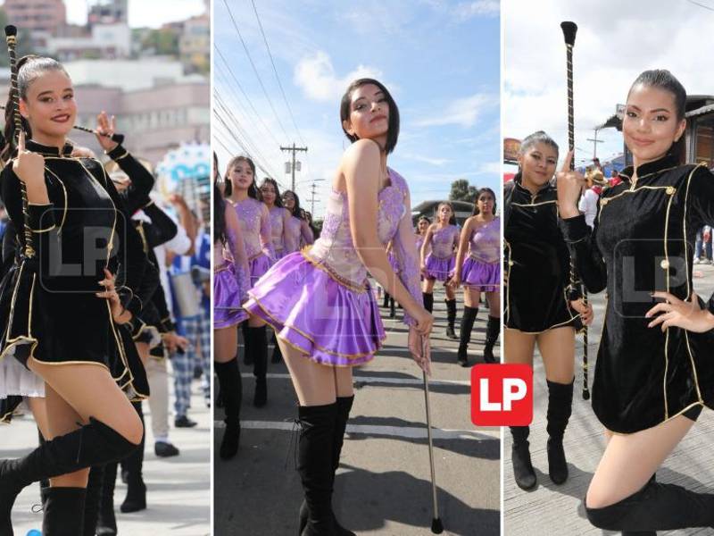Los cuadros de palillonas de los diferentes centros educativos de Tegucigalpa ya derrochan belleza y deleitan a los presentes con sus vistosos trajes y coreografías en el Estadio Nacional “Chelato Uclés”, de Tegucigalpa.