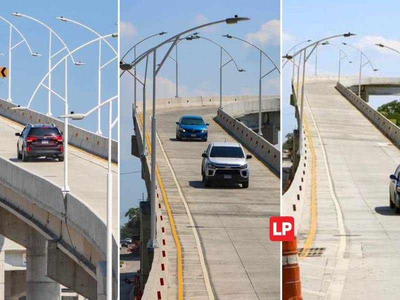 Este viernes, autoridades municipales y el consorcio Siglo 21 inauguraron uno de los puentes a desnivel del intercambiador del este de San Pedro Sula.