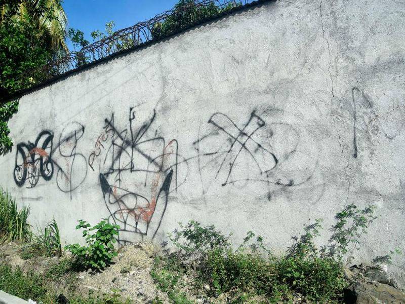 Algunos de los pasajes de barrios y colonias muestran leyendas e imágenes alusivas a las maras y pandillas.