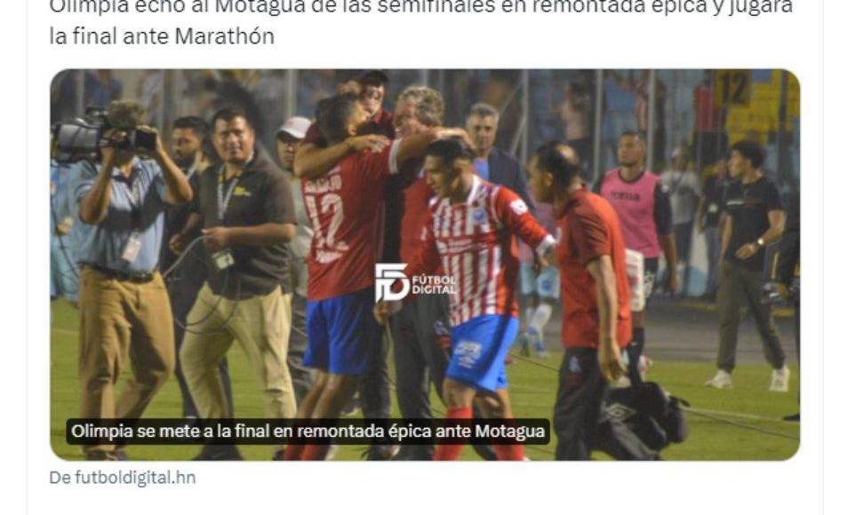 La remontada del Olimpia fue calificada de épica. 