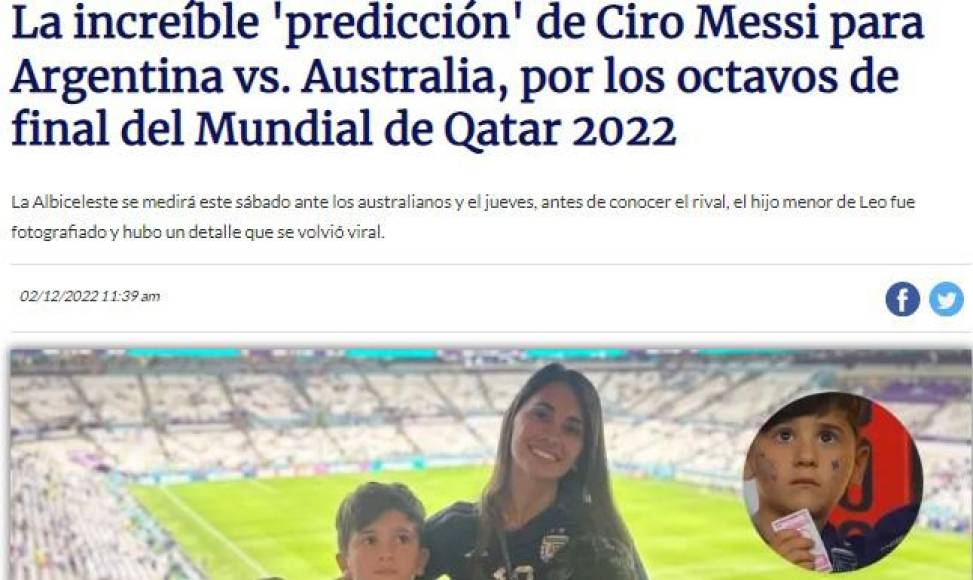 TyC Sports, uno de los medios argentinos más cercanos al futbolista, así ha informado sobre la predicción de Ciro.
