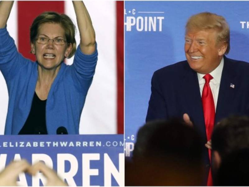 Elizabeth Warren y Donald Trump. Fotos: AFP