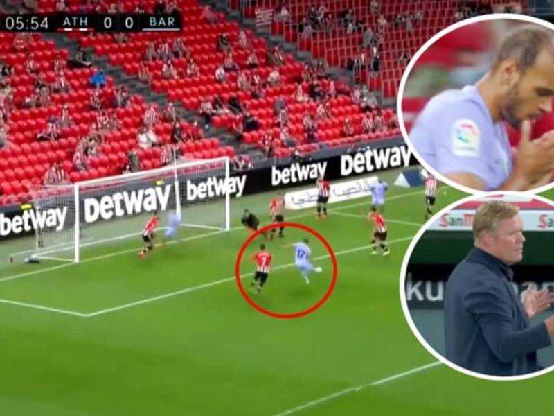 Martin Braithwaite erró una oportunidad muy clara para el Barcelona ante Athletic de Bilbao.