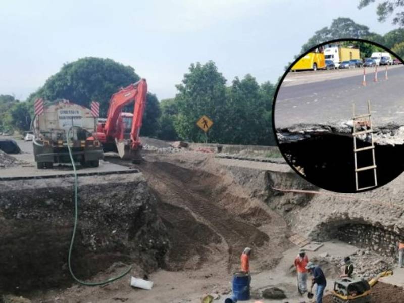 La Covi-H trabaja en el tramo que sufrió el hundimiento el pasado 12 de abril.