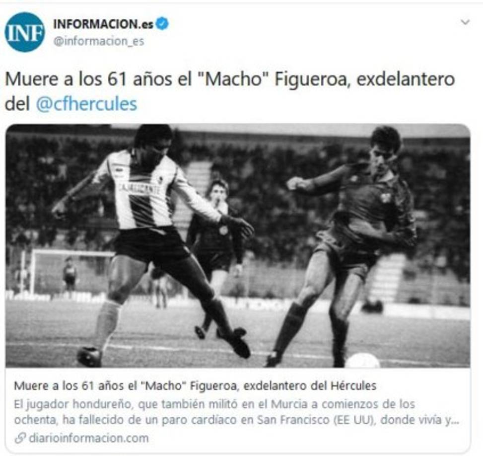 Un infarto fulminante acabó con la vida de uno de los grandes referentes del fútbol hondureño, Roberto Figueroa.