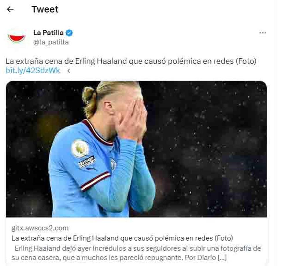 La cena de Haaland ha generado polémicas en redes.