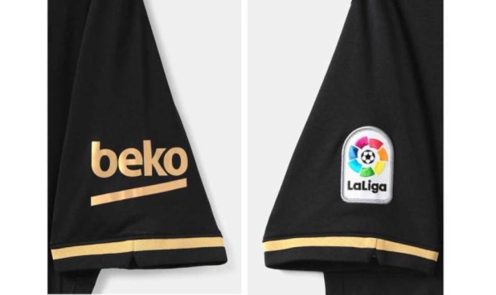 Así son las mangas de la camiseta que presentó el Barcelona. Esta es para la Liga Española.