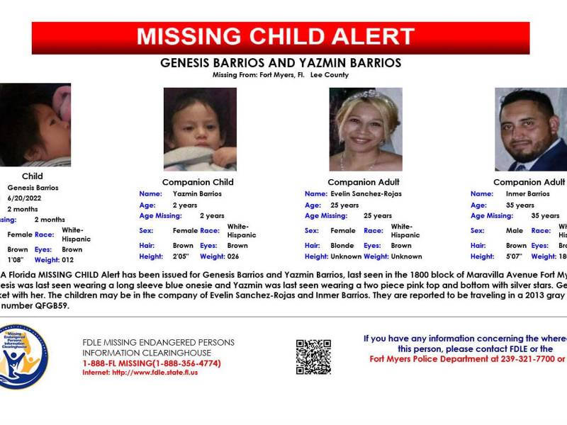 Las autoridades pidieron a la población que si tienen información del paradero de las dos niñas latinas que se pongan en contacto con el Departamento de Policía.