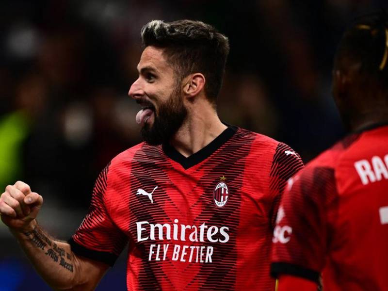 Oliver Giroud y Rafael Leao anotaron los goles en la victoria del Milan.