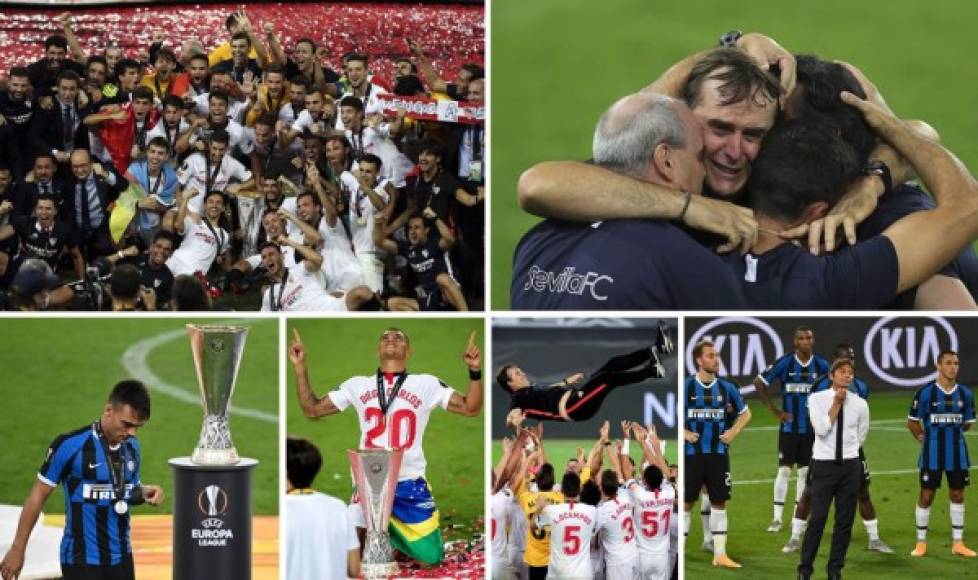 Las imágenes de la victoria del Sevilla en la final de la Europa League tras vencer al Inter de Milán y así consagrarse como el rey de la competición con seis títulos.