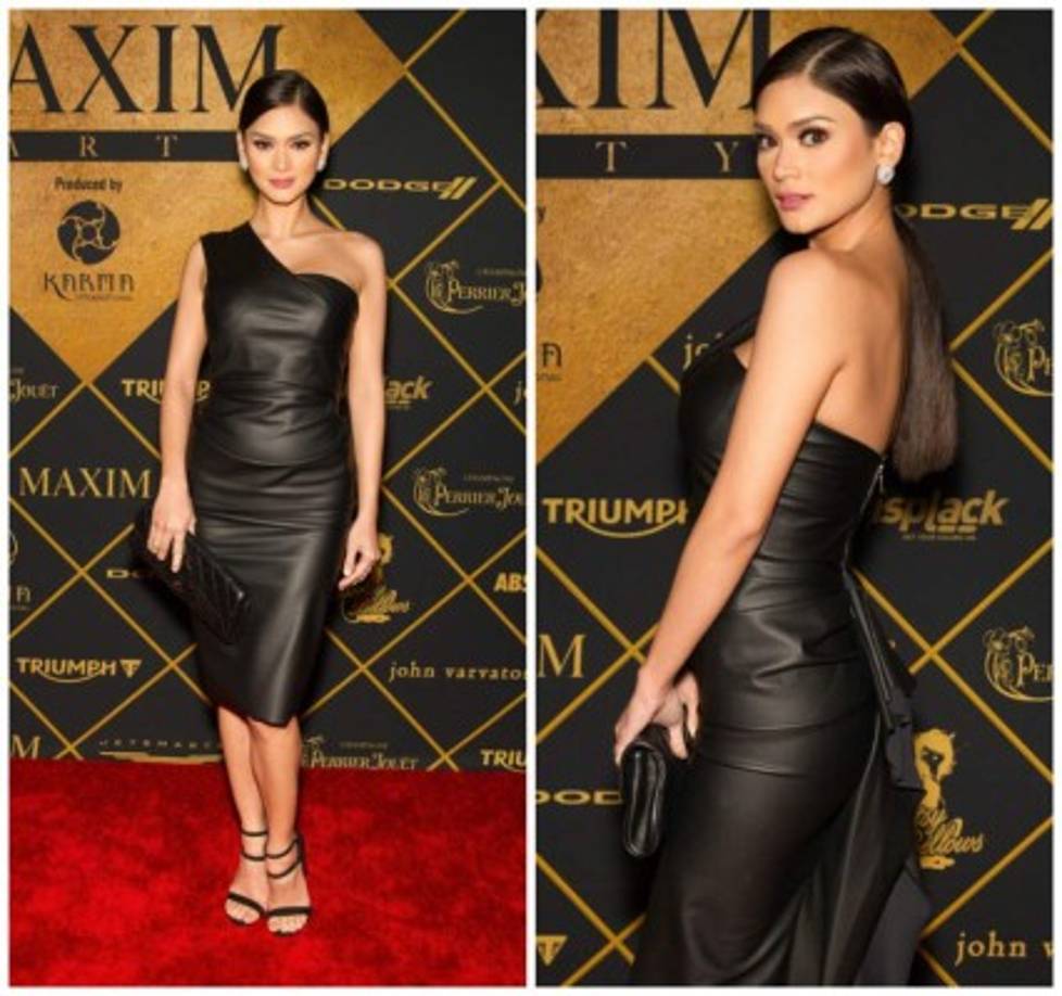 La miss Universo 2016, Pía Alonzo Wurtzbach de negro.