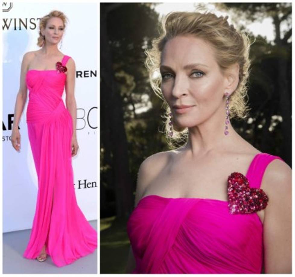 Uma Thurman volvió a brillar en la gala AmFAR 2016 en el Festival de Cine de Cannes.