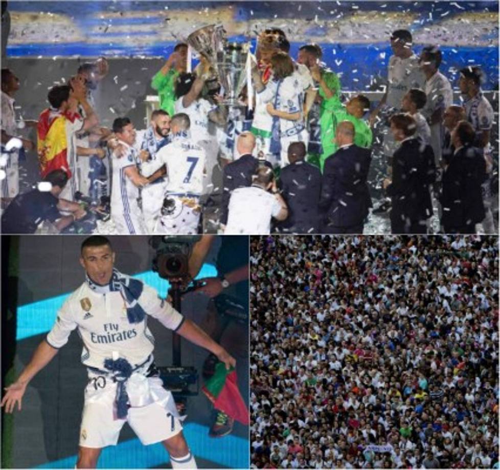 endida ante el que consideran el 'mejor equipo el mundo', una marea blanca de fanáticos del Real Madrid celebró este domingo en la capital española el dueodécimo título de campeón de Europa obtenido por el equipo de Cristiano Ronaldo y el resto de astros.