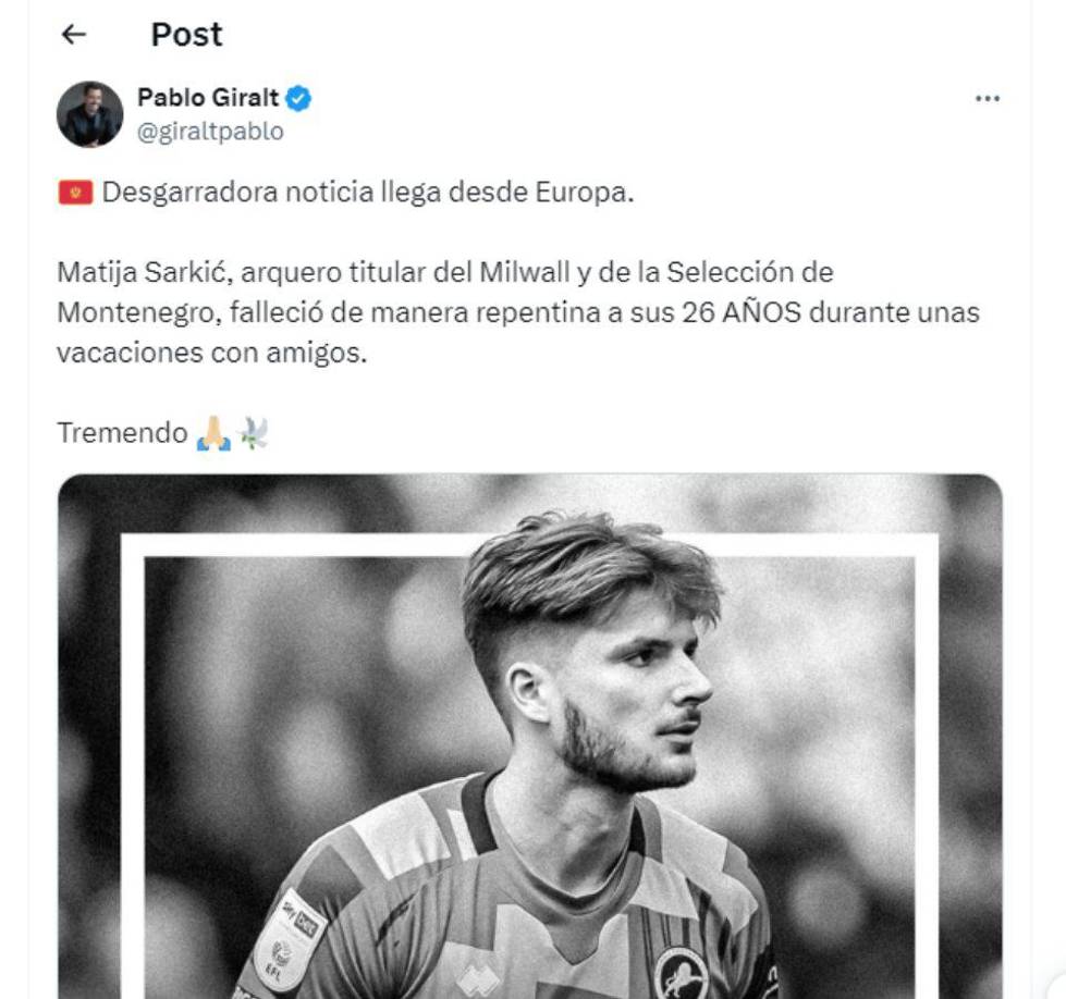 Diversos medios internacionales han lamentado la muerte del portero.