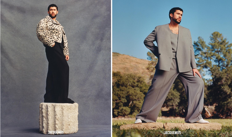 Bad Bunny representa a una obra de arte en esta nueva campaña donde los pantalones oversized sobresalen.