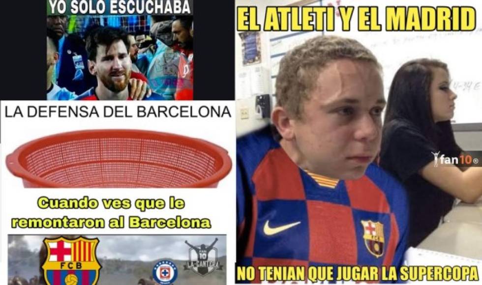 Los divertidos memes que dejó la eliminación del Barcelona en la Supercopa de España tras perder contra el Atlético de Madrid. Messi, víctima de las burlas.
