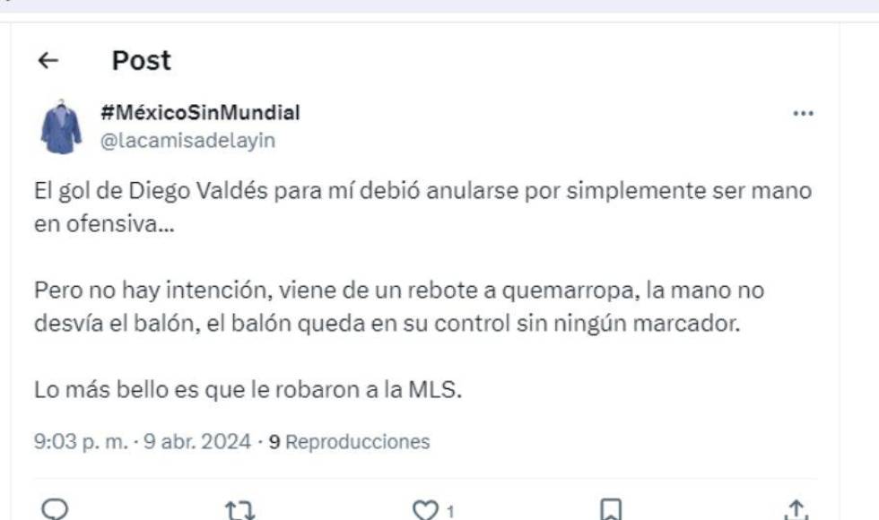 ”Lo más bello es que le robaron a la MLS”, señalaron en las redes sociales al dar su punto de vista sobre el gol de Diego Valdés.