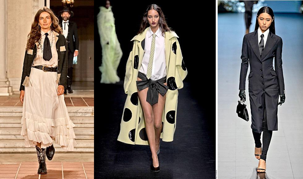 Regresa la corbata como accesorio femenino