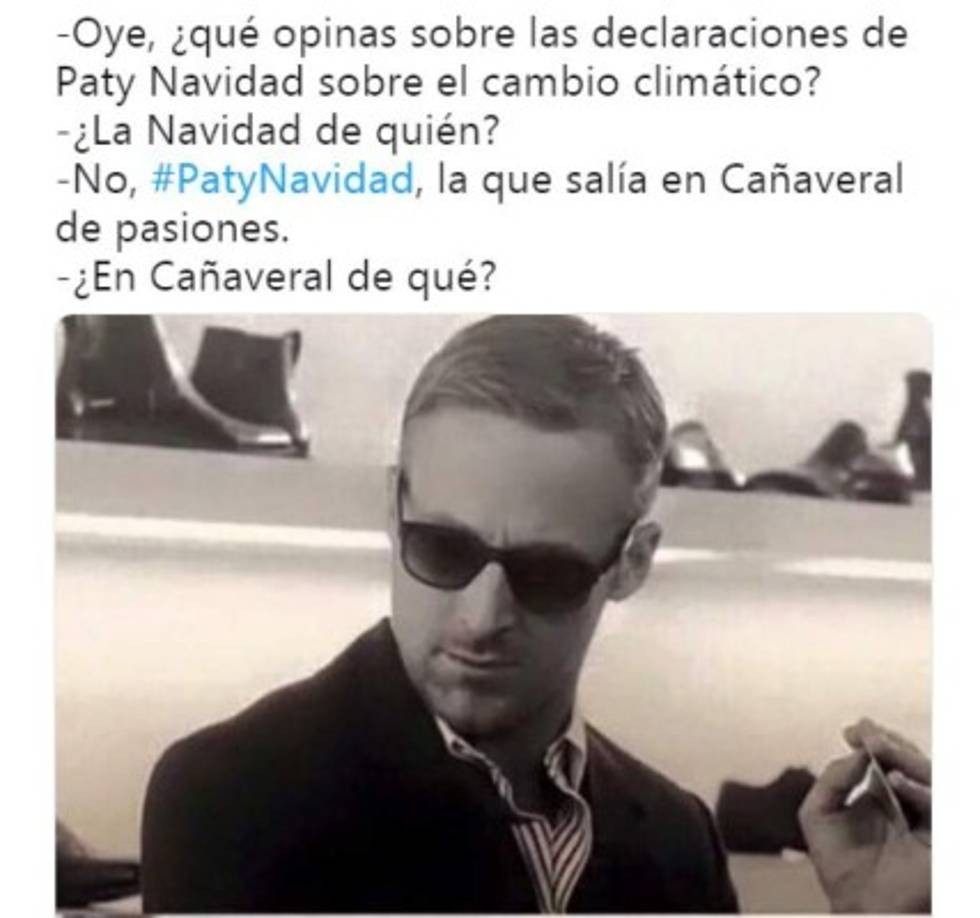 A través de su cuenta de Twitter, la actriz aseguró que no temía al cambio climático pues “es una mentira”.<br/><br/>'No tengo temores, el cambio climático es una mentira ... Casi todas las destrucciones naturales son provocadas por el hombre, SI, pero no por nosotros,sino por los que utilizan armas nucleares, experimentos químicos y el arma HAARP que causa terremotos, huracanes, incendios etc.”, escribió Paty.