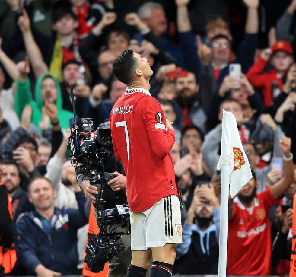 Cristiano Ronaldo celebró con un gesto de alivio tras romper la mala racha.