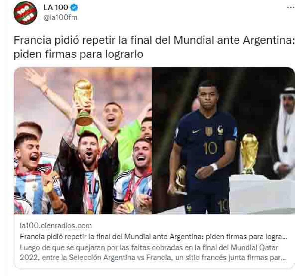 Asombro y molestia tras petición de repetir el Argentina - Francia