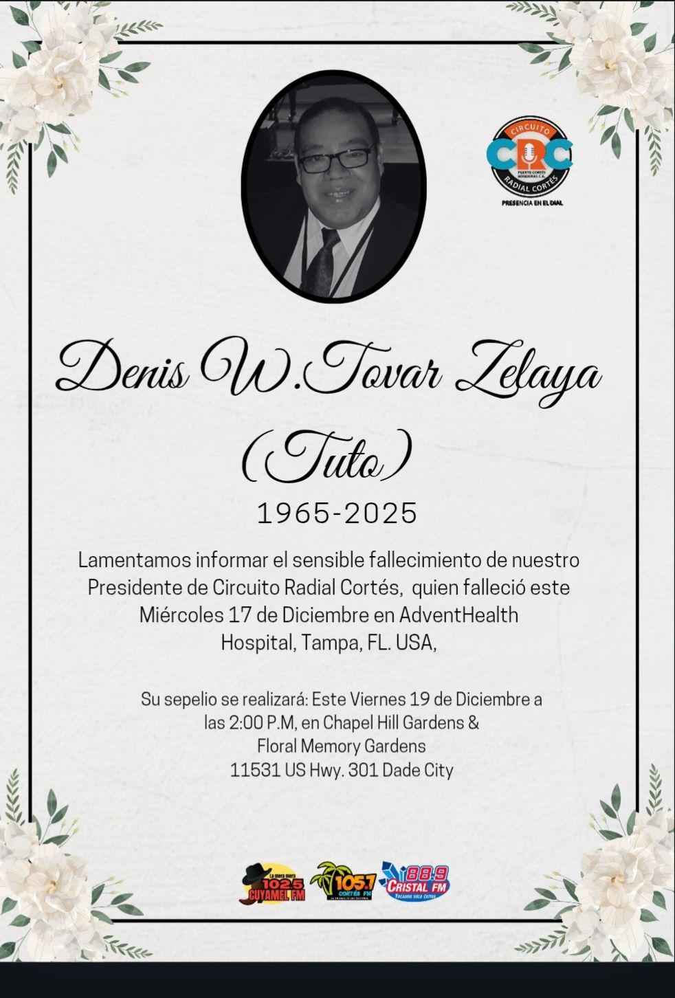 Muere Denis Tuto Tovar, leyenda de la locución hondureña